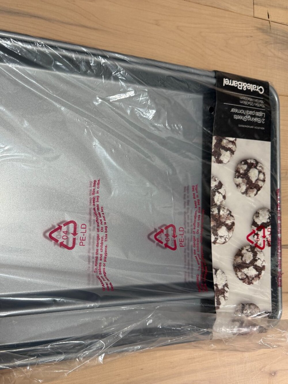 NWT Crate & Barrel Silver Baking Sheets, Set of 2